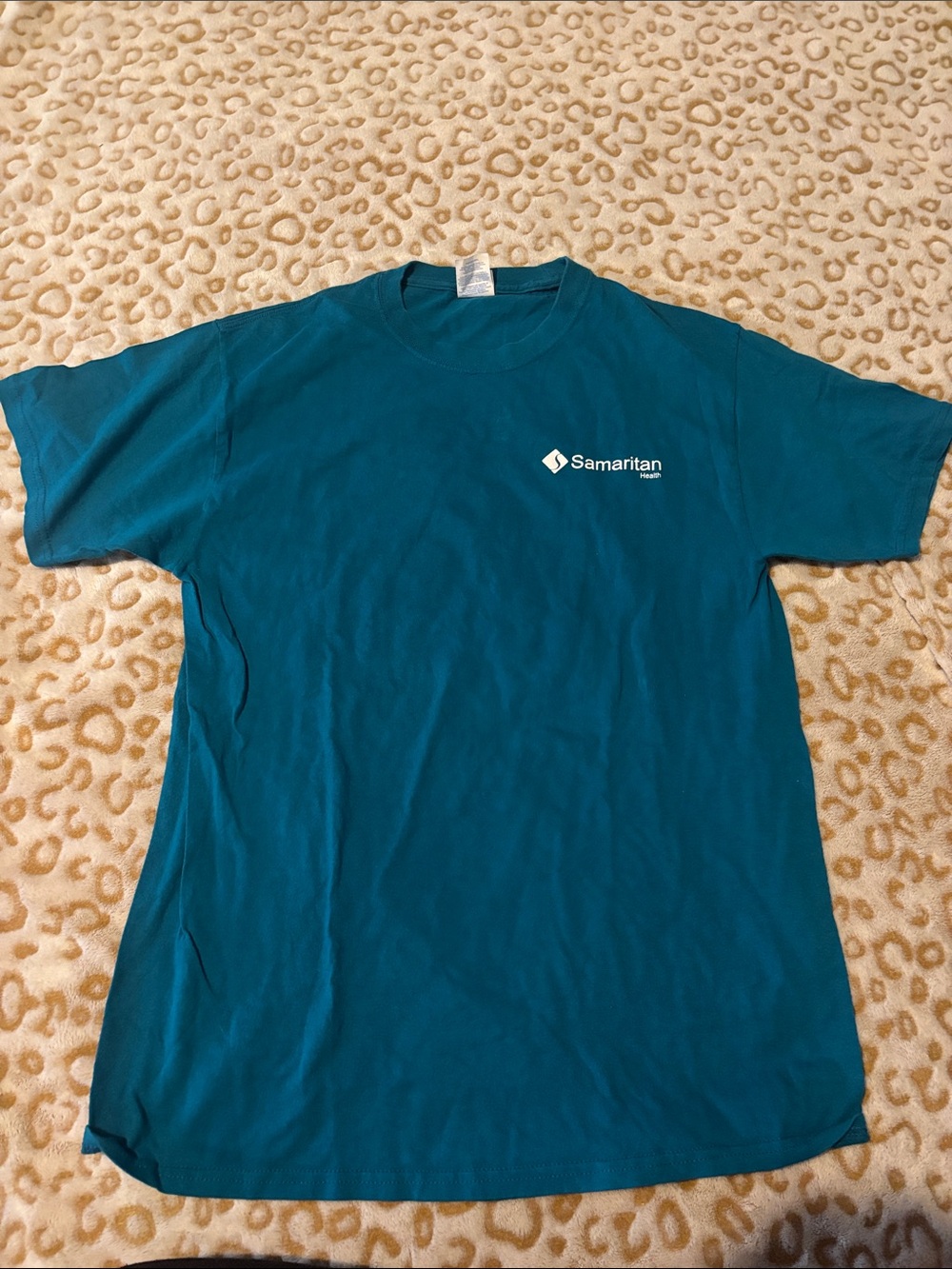 Port and Company Teal Short-Sleeve Logo Tee